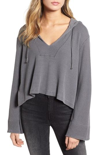 Women's Splendid Thermal Crop Hoodie - Grey