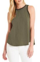 Women's Michael Stars Contrast Trim Swing Tank, Size - Green
