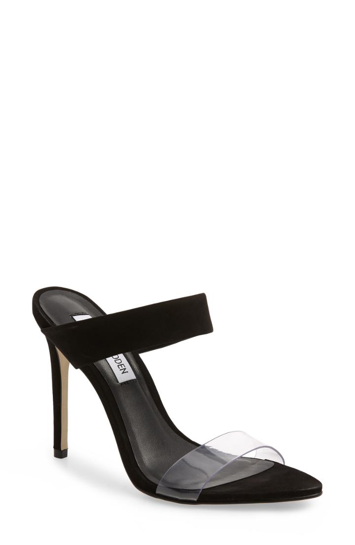 Women's Steve Madden Amaya Clear Slide Sandal .5 M - Black