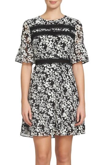 Women's Cece Alayna Floral Fit & Flare Dress - Black