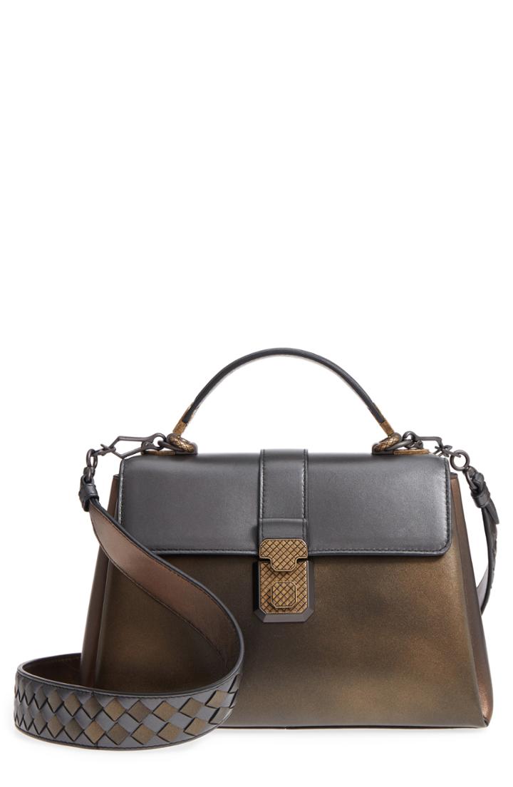 Bottega Veneta Small Piazza Tricolor Metallic Leather Handbag -