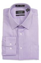 Men's Nordstrom Men's Shop Smartcare(tm) Trim Fit Herringbone Dress Shirt .5 - 32/33 - Purple