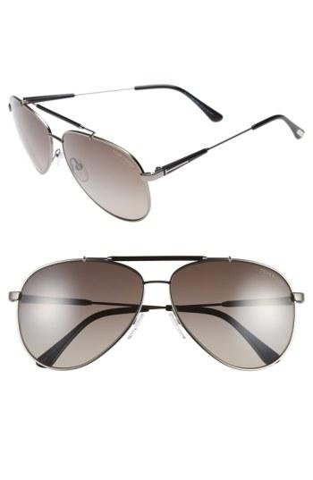 Men's Tom Ford 'rick' 62mm Polarized Aviator Sunglasses -