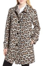 Women's Kate Spade New York Leopard Print Water Repellent Coat - Brown