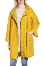 Women's Eileen Fisher Hooded Organic Cotton & Nylon Jacket, Size - Yellow