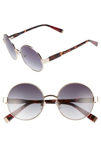 Women's Ed Ellen Degeneres 53mm Round Sunglasses - Matte Gold