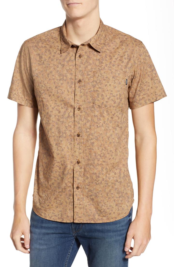 Men's O'neill Structure Woven Shirt, Size - Brown