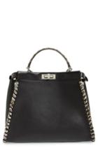 Fendi 'large Peekaboo' Calfskin Leather & Genuine Snakeskin Bag -