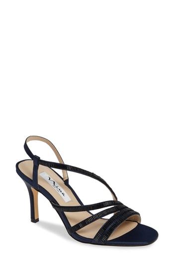 Women's Nina Amani Asymmetrical Strappy Slingback Sandal M - Blue