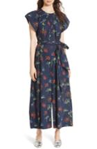 Women's Ulla Johnson Coralie Floral Print Wide Leg Jumpsuit - Black