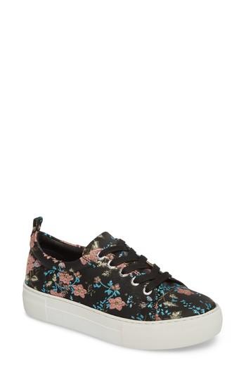 Women's Jslides Assure Embroidered Platform Sneaker M - Black