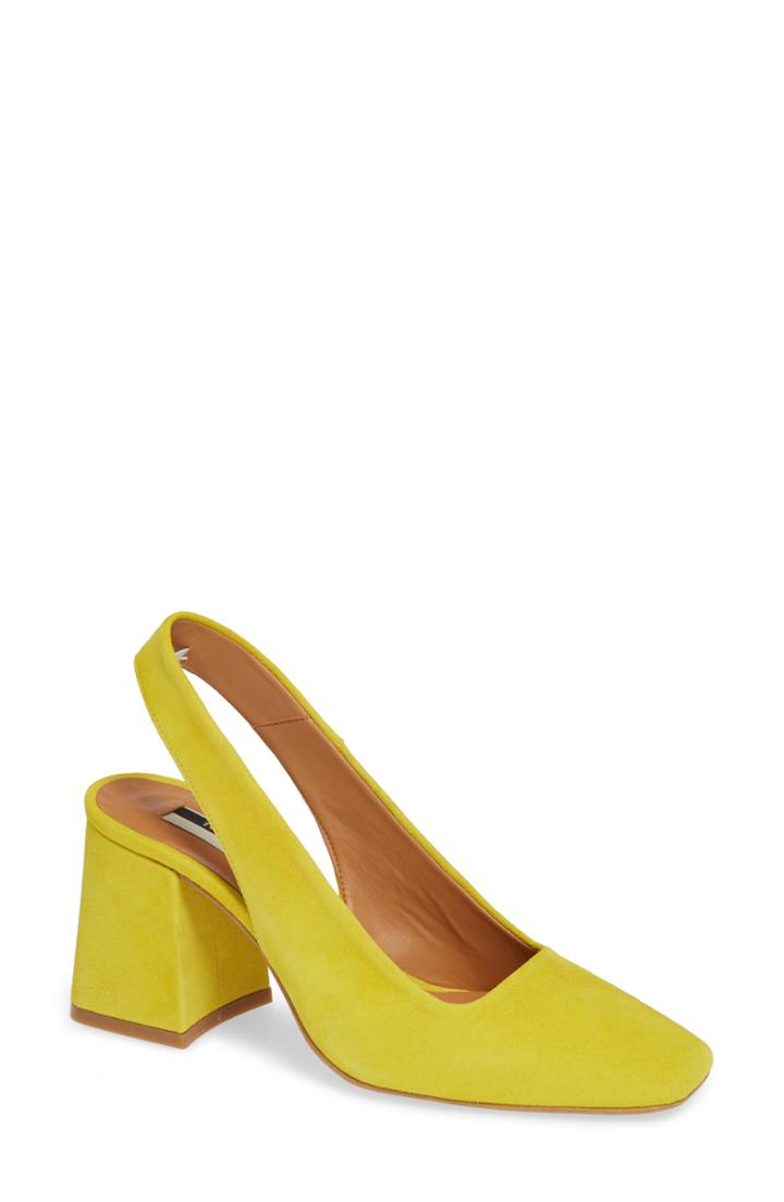 Women's Topshop Gainor Block Heel Slingback Pump .5us / 36eu M - Yellow