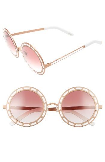 Women's Pared Sonny & Cher 50mm Round Sunglasses - Rose Gold/ White Rose