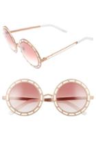 Women's Pared Sonny & Cher 50mm Round Sunglasses - Rose Gold/ White Rose