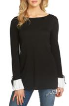 Women's Cece Pleated Cuff Tunic Sweater - Black