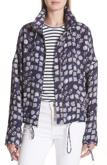 Women's A.l.c. Hawkins Print Silk Blend Jacket - Blue