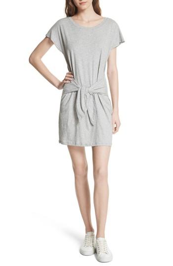 Women's Joie Alyra Tie Waist Cotton T-shirt Dress, Size - Grey
