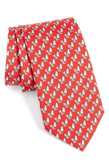 Men's Salvatore Ferragamo Windsurfing Bear Silk Tie, Size - Red