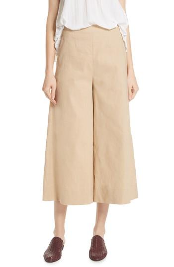 Women's Vince High Rise Linen Blend Culottes - Beige