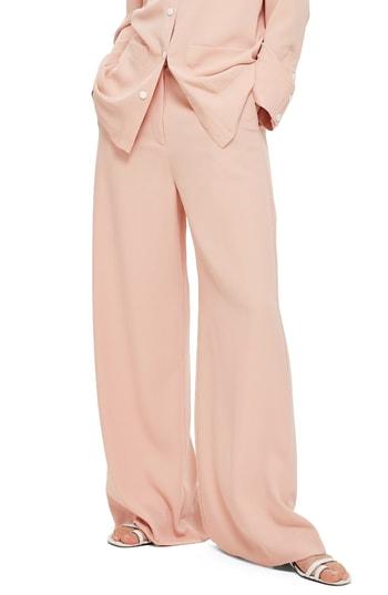 Women's Topshop High Waist Wide Leg Trousers Us (fits Like 0) - Pink