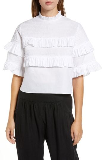 Women's Yakampot Elena Cotton Blouse - White