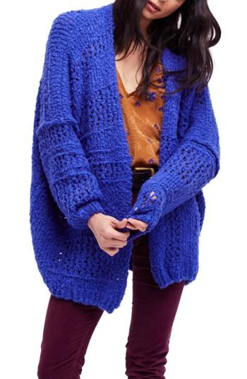 Women's Free People Saturday Morning Cardigan /small - Blue