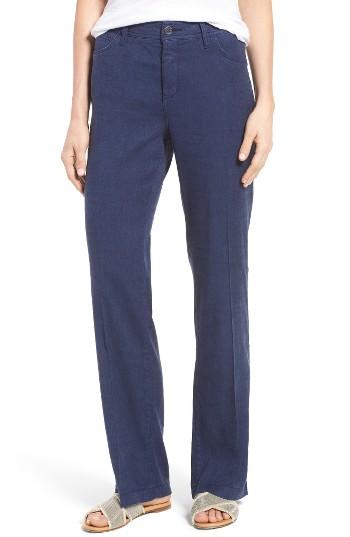 Petite Women's Nydj 'wylie' Five-pocket Linen Trousers P - Blue