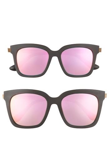 Women's Diff Mommy & Me Bella 2-pack Square Sunglasses - Black/ Pink