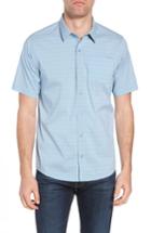 Men's Travis Mathew Palacial Stripe Sport Shirt - Blue
