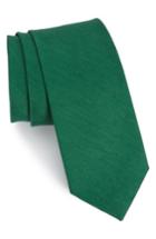 Men's The Tie Bar Solid Linen & Silk Tie, Size - Green