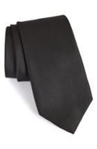 Men's Calibrate Clara Solid Silk Tie, Size - Black