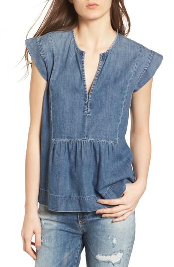 Women's Ag The Trista Denim Top - Blue