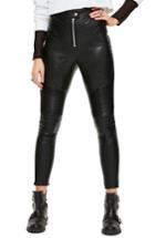 Women's Missguided Faux Leather Crop Biker Pants Us / 8 Uk - Black