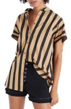 Women's Madewell Central Edna Stripe Shirt - Brown
