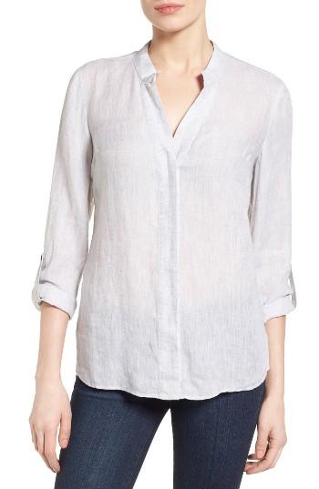 Women's Nic+zoe Drifty Linen Shirt - Grey