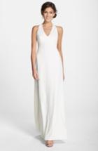 Women's Dessy Collection Crepe Gown - Ivory