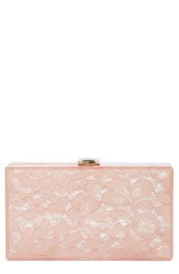 Nordstrom Transparent Lace Box Clutch -