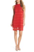 Women's Julia Jordan Stripe Pleated Chiffon Shift Dress - Red