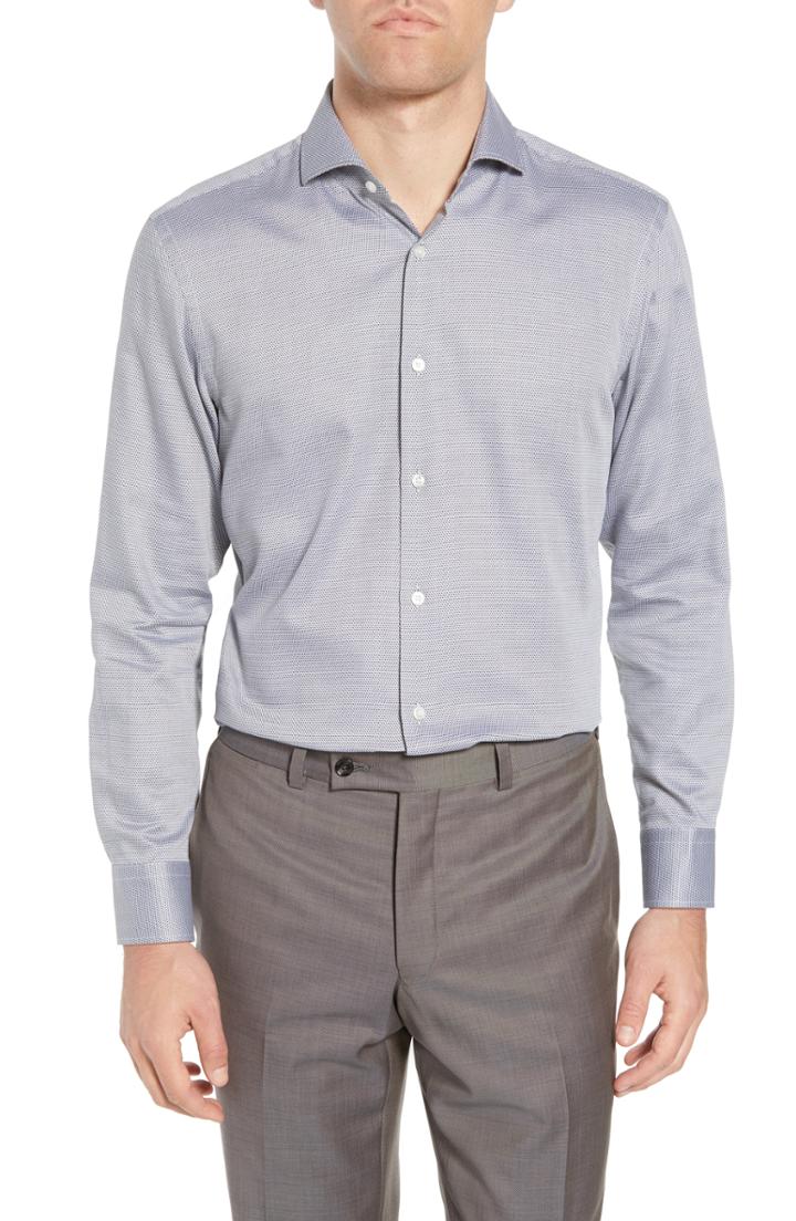 Men's Boss Sharp Fit Dress Shirt L - Grey