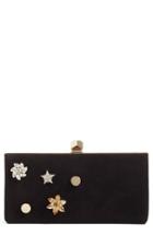 Jimmy Choo Jewelled Collection Celeste Buttons Suede Clutch -