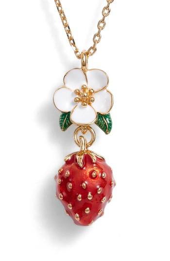Women's Kate Spade New York Picnic Perfect Strawberry Mini Necklace