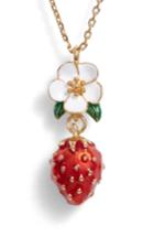 Women's Kate Spade New York Picnic Perfect Strawberry Mini Necklace