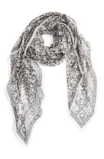 Women's Alexander Mcqueen Stud Print Silk Scarf