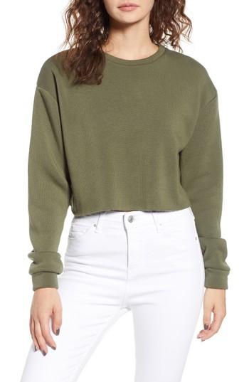 Women's Topshop Crop Sweatshirt Us (fits Like 2-4) - Beige