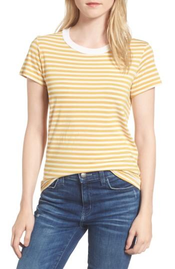 Women's Stateside Mustard Stripe Tee - Ivory