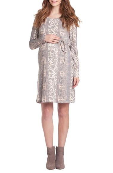 Women's Lilac Clothing Print Maternity Shift Dress