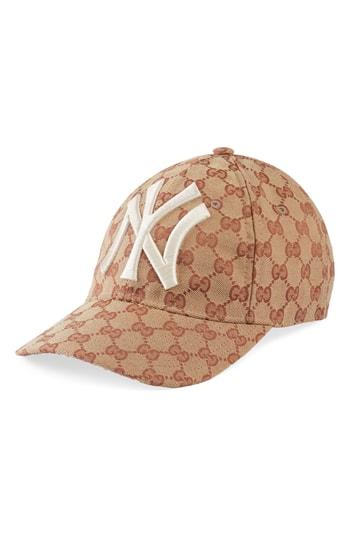 Men's Gucci Gg New York Yankees Ball Cap - Beige