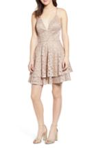 Women's Love, Nickie Lew Embroidered Mesh Tiered Skater Dress - Ivory