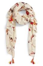Women's Treasure & Bond Print Tassel Wrap, Size - Beige