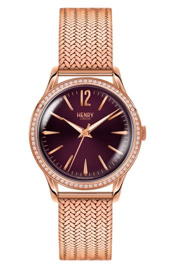 Women's Henry London Hampstead Mesh Strap Watch, 34mm